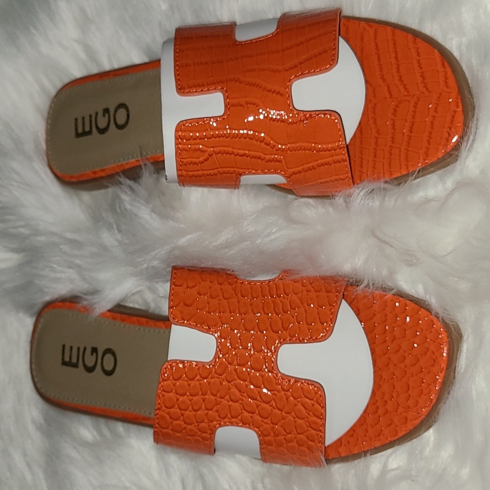 Orange EGO Sandals - Hermes Style - Size 9